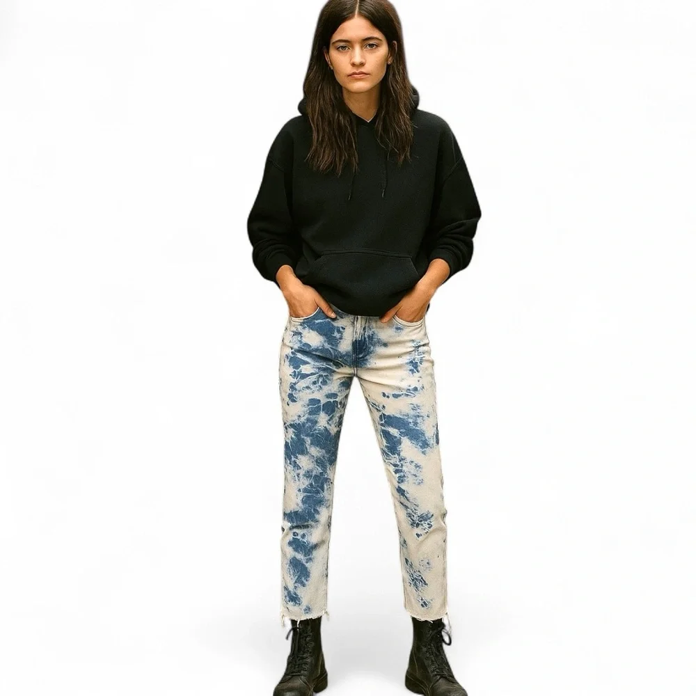 Levi's Tie Dye 721 High Rise SKinny Ankle Raw Hem‎ sz 33